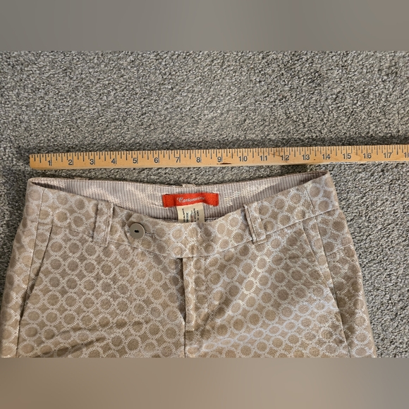 Anthropologie Cartonnier Circle Print Metallic Bermuda Shorts Women's Size 0 - Picture 4 of 8